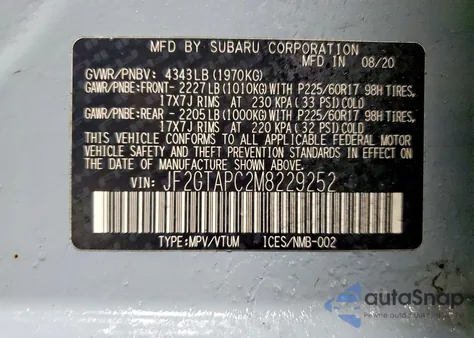 2021 Subaru Crosstrek Premium from USA, damaged, VIN JF2GTAPC2M8229252